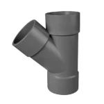 UPVC 45° y Tee Size 50 mm, Length 125 mm, Grey Color | Cosmoplast