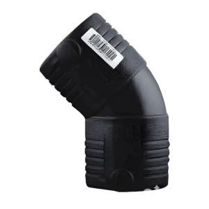 كوع بلاستيك HDPE زاوية 45° لحام كهرباء، مقاس 63 مم، طول 180 مم، أسود | مصنع الاتحاد للانابيب