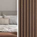 ديكور جدران خشب داخلي بني، عرض 20 سم