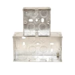 Zinc plated steel electrical switch box with brass earth size 7x14 cm, depth 47 mm, thickness 1.1 mm | BAHRA