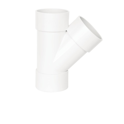 TEE PVC 45° Schedule 40 Size 110mm Height 270mm White | Chanal Company for investments