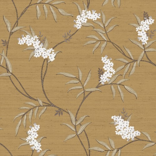Italian Wallpaper Floral Design 10m x 0.53m, Dark Beige, Model 33307 | Balbaid Decor Company
