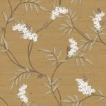 Italian wallpaper floral design 10m x 0.53 m, dark beige color, model 33307
