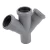 UPVC Double Y Tee 45° Size 160 mm, Length 401 mm, Grey Color | Cosmoplast Factory