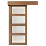 Classic Premium Sliding Door with Luxury Design, Light Brown Color, Size 160 × 235 cm, Model GPR01