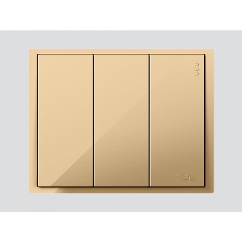 مفتاح ثلاثي دركسيون دي 3 بيانو 7×7 سم، 10 أمبير، ذهبي | Art DNA