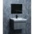 Ceramic Marble Top Single basin washbasin with Wooden Cabinet, Size 80 cm, Gray Color 