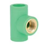 PPR Tee with Female Insert AL Watania Brand  32 mm × 1    inch  Color Green
