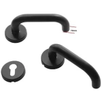 Separated Stainless Steel Door Handle ,Handle Diameter 19 mm, Color Black