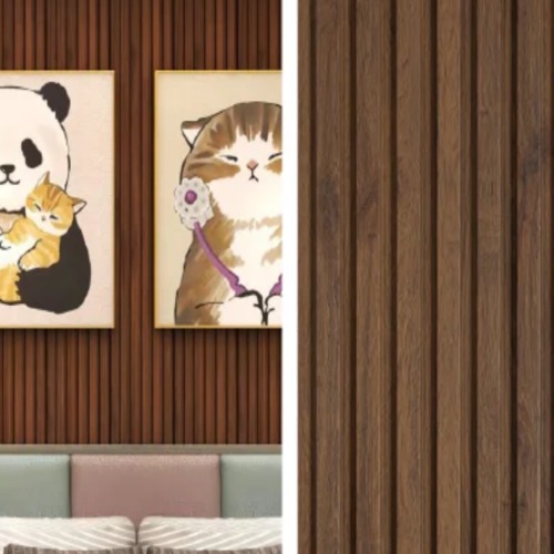 Interior Wooden Wall Panels 20 cm Width 120 mm Thickness Brown | C-158