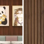 لوحات جدارية خشب داخلي، عرض 20 سم، سماكة 120 ملم، لون بني