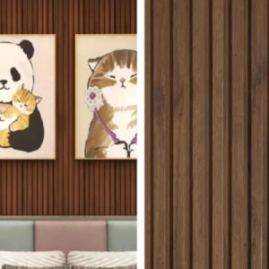 Interior Wooden Wall Panels 20 cm Width 120 mm Thickness Brown | C-158
