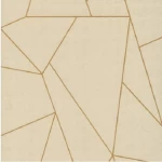 ورق جدران هندسي لون بيج مع ذهبي، طول 10 م، عرض 0.53 م، موديل ميزون