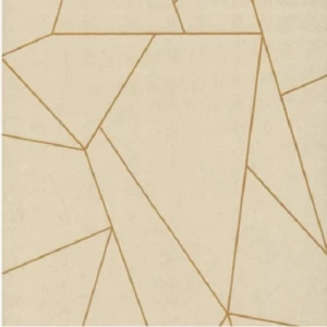 Geometric Wallpaper 10 m x 0.53 m Beige with Gold, Maison Model | Abyat Company