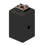 قواعد اعمدة انارة خرسانية مقاس  90×90×100 سم مسلحه 2 هوك قطر مسمار التثبيت 24/700 مم مع طبقة عزل مناسبة لارتفاع عمود 10 متر  مع قاعده تثبيت