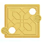 غطاء منهول    العربية مقاس 30 × 30 سم،  اطار مربع حموله 3 طن  لون اصفر  