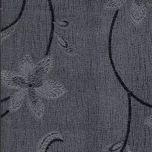 Floral Wall Covering 10m x 53cm Black on Dark Gray | Luxury line