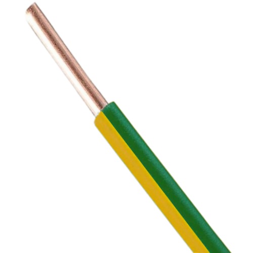 سلك الرياض 10 mm2 450/750 V، موصل نحاس مصمت عزل PVC لون اصفر/اخضر | مجموعة كابلات الرياض