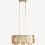 إضاءة معلقة بتصميم أنيق باللون الذهبي، أبعاد 87.4x26.5x143.2 سم