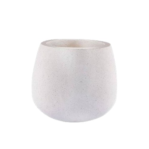 White Concrete Plant Pot 60x55 cm Circular Shape | Verde