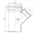 قسام °45 بلاستيك UPVC مقاس 110 مم، طول 290 مم، لون رمادي | Cosmoplast Company - Image 2