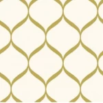 ورق جدران فينيل، تصميم نقشات، مقاس 15.6 م × 100 سم، لون بيج مع ذهبي