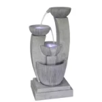 Outdoor decorative porcelain illuminated fountain, size 153.5 × 60 × 76.5 cm, grey color, model MZ13805GA