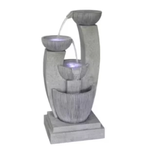 نافورة زينة خارجية بورسيلين مضيئة 153.5×60×76.5 سم، رمادى | مؤسسة زهرة الريان