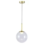 Contemporary Hanging Lighting Unit, Gold Color, Length 120 cm, Width 20 cm