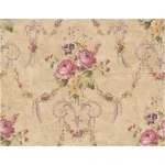 American floral wall Covering, size 10 m x 0.53 m, dark beige color, model FF51405  