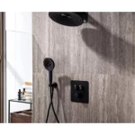 خلاط دش استحمام مخفي، موديل لوسيرن، لون اسود مطفي، مقاس 15.5×20.5×20.5 سم