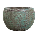 Ceramic vase for flowers, 22 cm Width, 28 cm Height, blended colors.