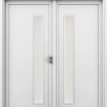 Durable Double Wooden Door Premium, Size 220 × 235 cm, White Color, thick 6 cm, Model GD05