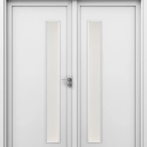 Durable Double Wooden Door Premium, Size 220 × 235 cm, White, 6 cm Thick | YT-90589431