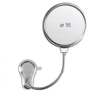 GEDY Magnifying Bathroom Mirror, Circular Design, Gray Color