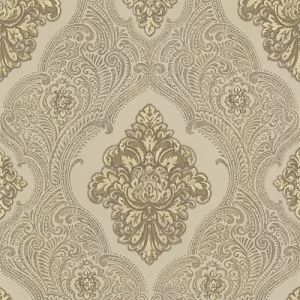 Italian Wallpaper Beige Color 10m x 1.06m, Model 83402 | Balbaid Decor Company