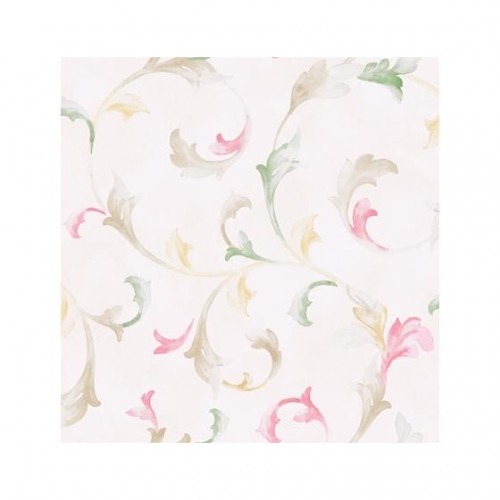 American Leaf Patterned Wall Covering 10 m x 0.53 m Off White | Balbaid Decor Company