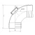 كوع UPVC زاوية 87.5° بسدة فحص قطر 82 ملم طول 170 ملم لون برتقالي | مصنع Cosmoplast - Image 2