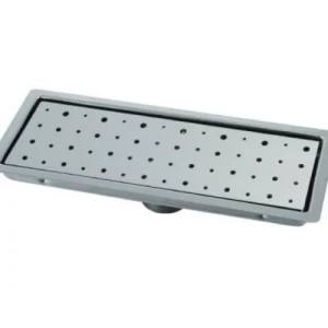صفاية أرضية مستطيلة للحمام 30×10 سم، لون فضي | N67.506-1