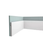White Moisture Resistant PU Foam Skirting, 2.44 m Length, 15 cm Height, 2 cm Thickness | Zakharef Company