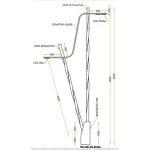 عمود انارة حدائق طول 6.2 متر، قاعدة التثبيت 400×400 مم، طاقة 50 واط