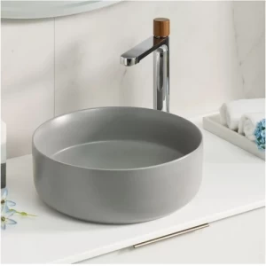 Countertop Round Basin 36×36×11 cm Grey Color, Seneca Model | Abyat Company