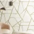 Geometric wallpaper, white with gold color, length 820 cm, width 68.85 cm, model name Bunsen Cobb