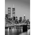 Decorative wall mural cities design, size 183×254 cm, gray color