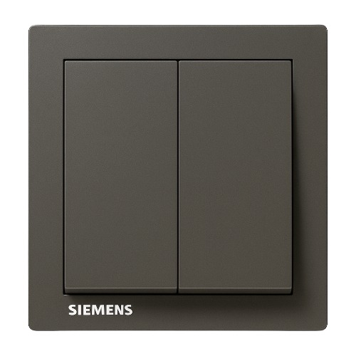 10Amp 2 Gang 2 Way Switch 86x86mm, Dark Gray | Siemens (Delta Relfa)