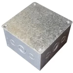 Junction Box with earth, Galvanized Steel Size 10x10x5.5 cm, Thickness 0.9 mm | Alrouf