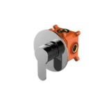 Concealed Shower Mixer Face, Chrome Color, Single Line, Round