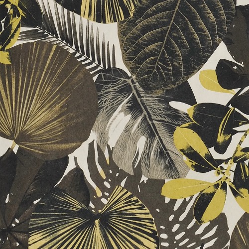 ورق جدران تصميم اوراق الشجر 1.005×53 سم، لون ذهبي | شركة ابيات