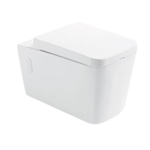 Wall-Hung Ceramic Toilet Square 37×36.5×54 cm White UF Cover | Al Muhaidib Sanitary and Ceramic