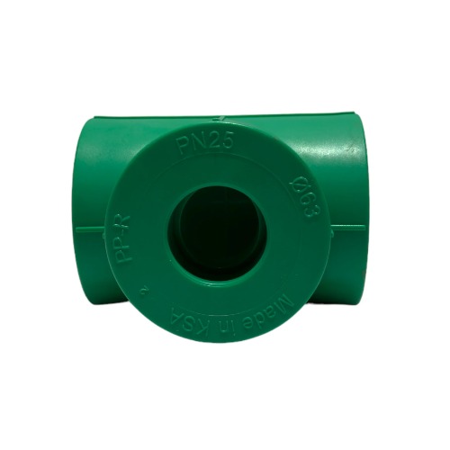 PPR Tee Reducer TPF Size 20 × 20 × 25 mm Pressure 25 Bar Green | Thermal pipes factory (TPF)